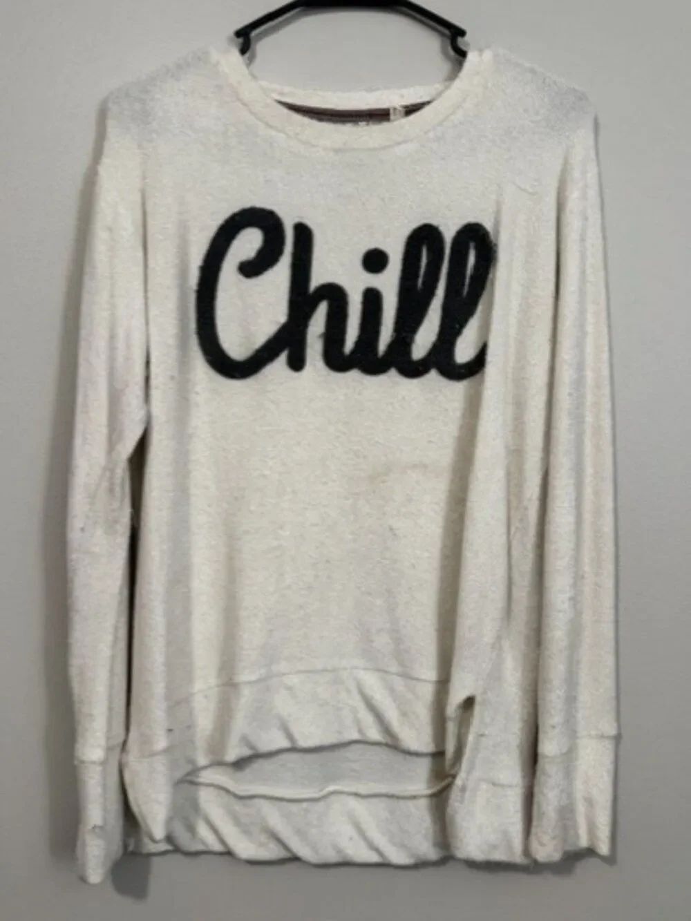 Woman's Royce Brand Long Sleeve Fuzzy Sweatshirt Color Cream Size Medium